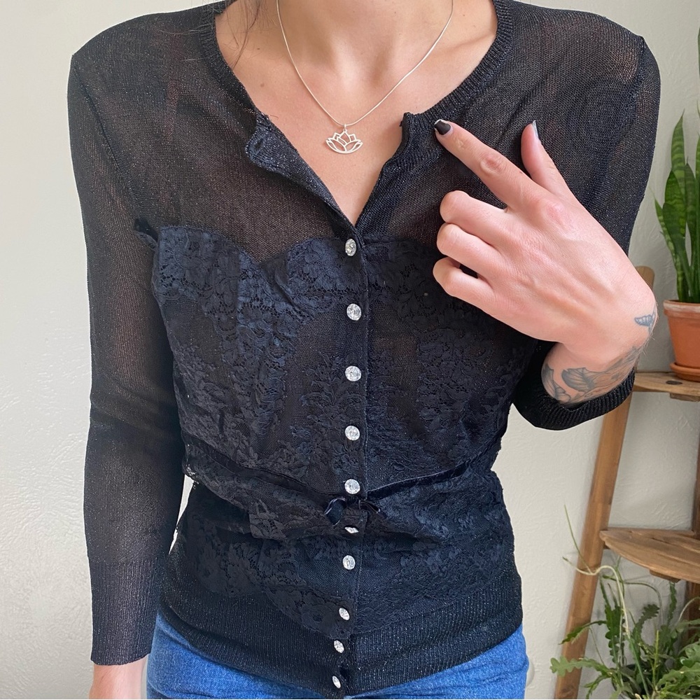 Designer Button Down Cardigan - image 3